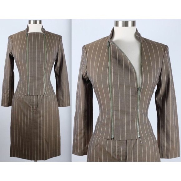 Dior Jackets & Blazers - Vintage 90s Christian Dior suit John Galliano 38 US 2 skirt jacket
